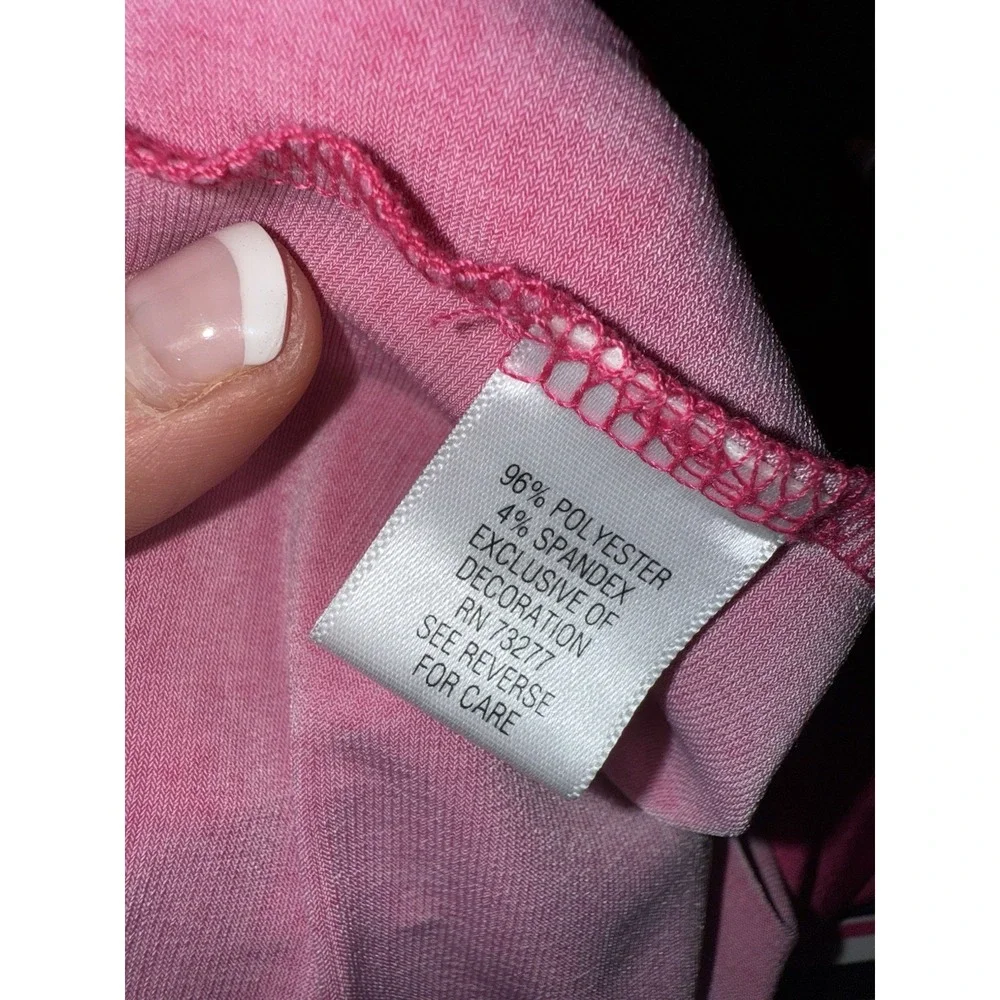 Apt‎ 9 Dress Hot Pink Black Women's Sz L Large Floral Stretch Padded Knee Length - Picture 6 of 7